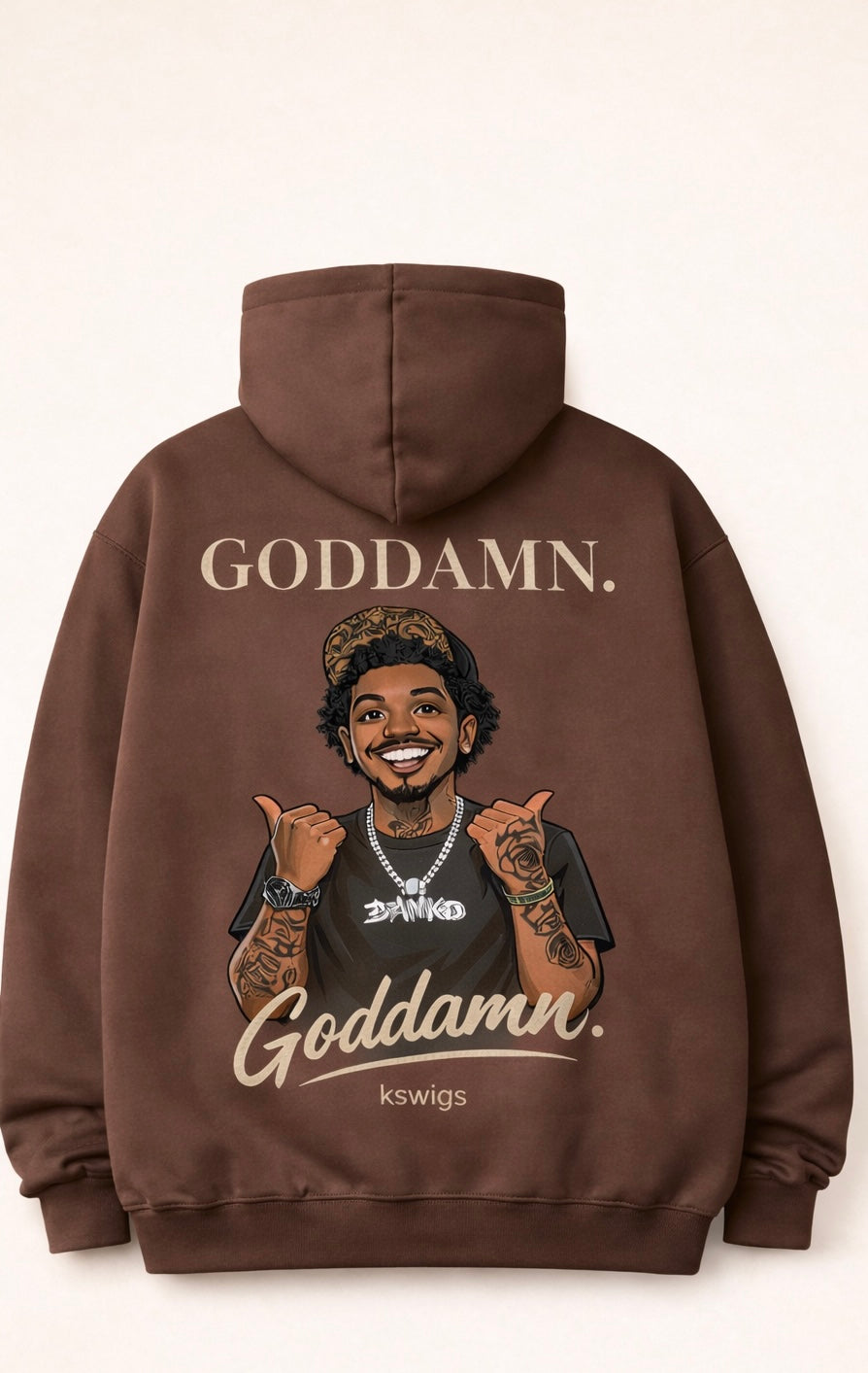 GODDAMN. Oversized Hoodie – Brown (Limited Presale)